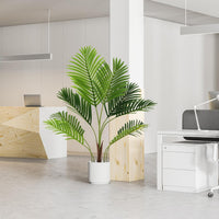 Set di 2 Piante Artificiali di Palma 90 CM/140 CM, Pianta Finta in Vaso da Interno ed Esterno, Decorazione Moderna per Soggiorno, Veranda, Ufficio e Negozio (90 cm)