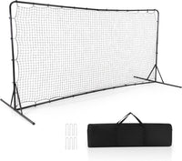 Porta da Calcio Rimbalzanti 372,5 x 182,5 CM, Set di Attrezzature da Calcio con Rete Resistente alle Intemperie, Borsa e 6 Picchetti per Terreno, Cortile e Parco