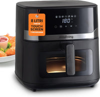 Innoliving Friggitrice ad Aria 8 Litri INN-891 con Pannello Digitale Touch, 7 Programmi Preimpostati, Finestra di Controllo e Luce Interna