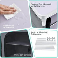 Cucina Portatile Cucina per Esterno Tavolo da Campeggio Pieghevole, Tavolo per Griglia in Alluminio, con Contenitori, per Festa Griglia e Campeggio (Grigio)