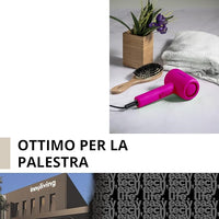 Innoliving Asciugacapelli Mini INN-612 Rosa, Compatto e Pieghevole, 1200W, Doppia Velocità, Disponibile in Vari Colori, Design Portatile per Viaggi e Palestra