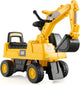 Escavatore Giocattolo Cavalcabile, Ruspa per Bambini con Benna da Scavo Girevole, Clacson e Spazio di Archiviazione Nascosto, Regalo per Bambini 1-3 Anni, Giallo (Stile 2)