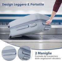 Valigia da Viaggio con Ruote Girevoli, Valigia Trolley con Manico Regolabile in Altezza, Guscio Rigido in PC, 38 x 22 x 57 cm (Blu)