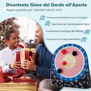 Grande Bersaglio per Freccette per Bambini, Freccette Bersaglio Pieghevole con 4 Palloni e Borsa da Trasporto, Adatto per Giardino, Prato, Festa e Scuola