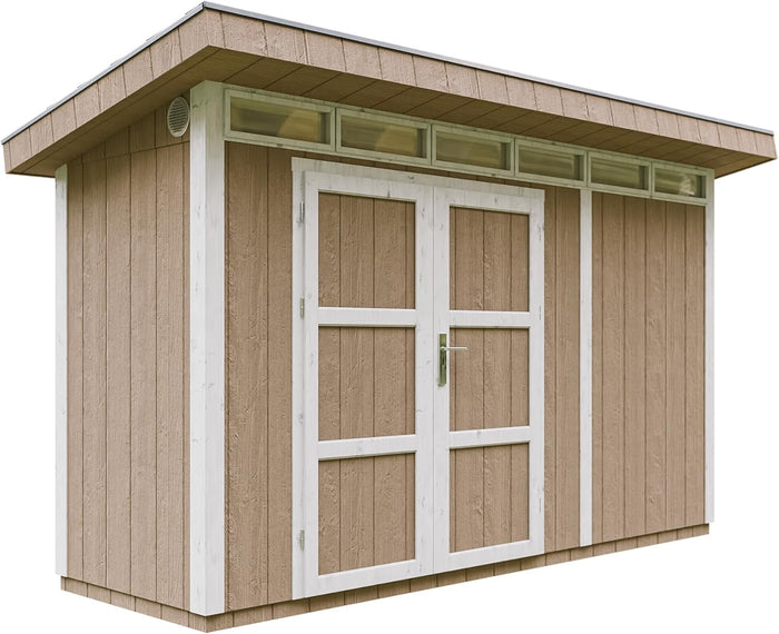 Casetta da Giardino di QUALIT? PREMIUM 4,3m?²-L161xW411cm - TIMBELA M902A-TERRA BROWN