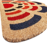 Zerbino Cocco Foglia Semiluna 40x80 cm Retro Antiscivolo RaschiaFango Ingresso Dis.C