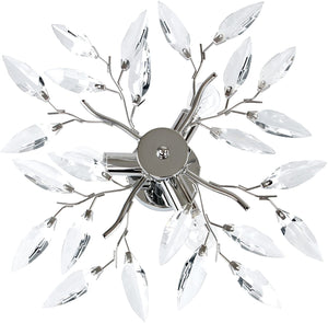 Plafoniera 3 lampadine da max 40 watt e14 design foglie acriliche lampadario lampada da soffitto apparecchio di illuminazione per soggiorno camera da letto trasparente 01_0000116