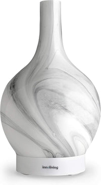 Innoliving INN-773W Diffusore d'Aroma ad Ultrasuoni in Vetro, Capacità 150ml, Cover Effetto Marmo, Timer 3 Ore