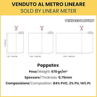 Tessuto Ecopelle Nautica Tappezzeria Alta Qualità "POPPATEX" - Colore GRIGIO CHIARO 180 - Morbida e Resistente - Vendita al Metro - H.140