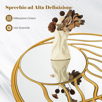 Specchio da Parete 80 cm, Specchio Decorativo da Parete Rotondo con Cornice Irregolare, per Soggiorno, Ingresso Camera da Letto Sala da Pranzo