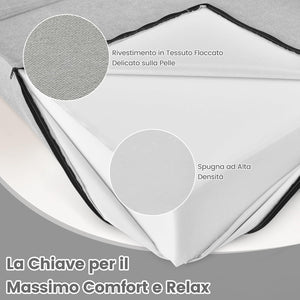 3 in 1 Divano Letto, Materasso da Pavimento 15 cm in Schiuma ad Alta Densità Traspirante, Letto Ospite Portatile per Soggiorno Camera (Grigio)