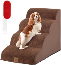 Rampa per Cani in Schiuma a 4 Livelli, Scale Antiscivolo con Superficie a Pendenza Dolce per Divani e Letti Alti, Rampa per Cani Piccoli e Vecchi, Animali con Problemi alle Articolazioni