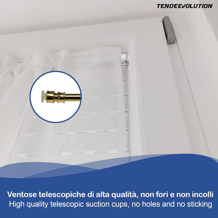 Astine a Molla in Alluminio, Coppia Bastoncini Pressione Estensibili 60-80cm - Colore Nikel Satinato