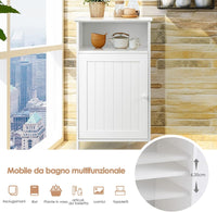 Mobile bagno, Armadietto Multiuso e Salvaspazio con Ante e Mensola Regolabile, Mobiletto in Legno per Soggiorno, Camera da letto e Ufficio, 40 x 30 x 70cm (Bianco)