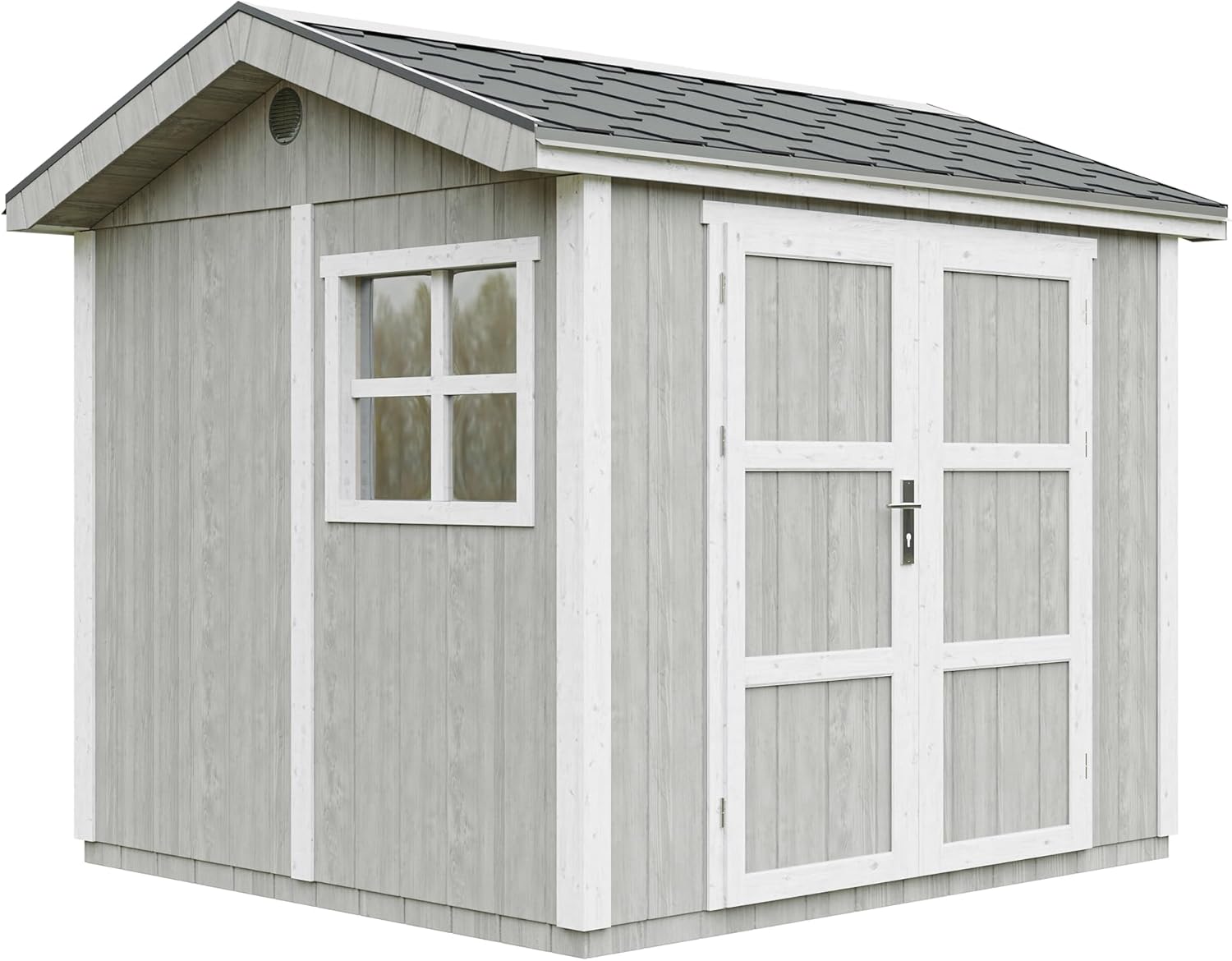 Casetta da giardino di qualit? premium 5,9 m² - H252x250x294 cm - Timbela M913A-TUNDRA GREY