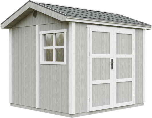 Casetta da giardino di qualit? premium 5,9 m² - H252x250x294 cm - Timbela M913A-TUNDRA GREY