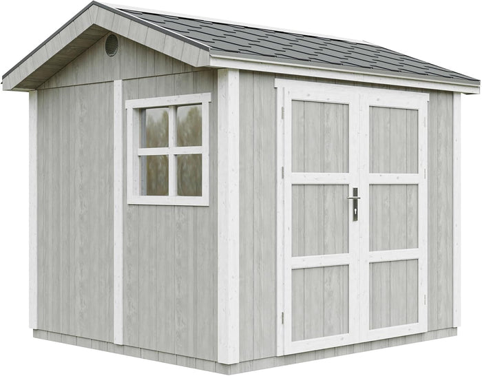 Casetta da giardino di qualit? premium 5,9 m² - H252x250x294 cm - Timbela M913A-TUNDRA GREY