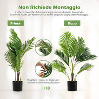 Set di 2 Piante Artificiali di Palma 90 CM/140 CM, Pianta Finta in Vaso da Interno ed Esterno, Decorazione Moderna per Soggiorno, Veranda, Ufficio e Negozio (90 cm)