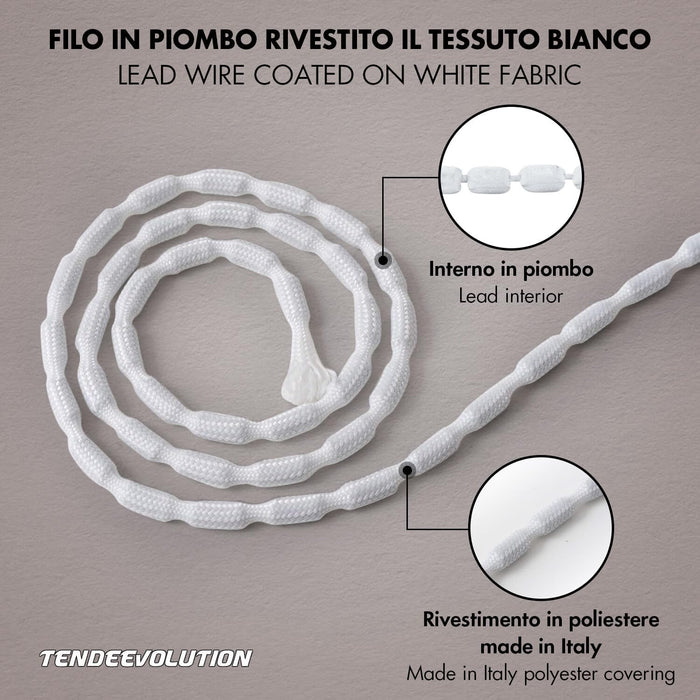 Filo in Piombo Rivestito per Tende - Aggiunge Peso e Stile ai tuoi Tessuti - Made in Italy, Morbido e Flessibile, 50 gr/mt - Venduto al Metro Lineare