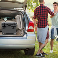 Contenitore per Ghiaccio da 15 L, Contenitore Termico con Maniglia 2 Porta Bicchieri, Contenitore Termico del Ghiaccio Portatile per Campeggio（Grigio)