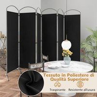 Paravento Pieghevole a 6 Pannelli, Separé Divisorio Interno ed Esterno, Pannelli Divisori per Camera da Letto, Ufficio e Soggiorno