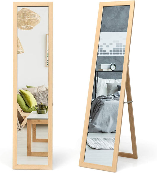 Specchiera da Terra Autoportante a Figura Intera, Specchio Rettangolare, in Legno (Legno)