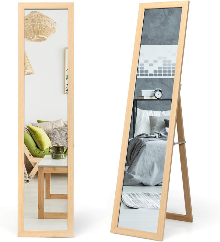 Specchiera da Terra Autoportante a Figura Intera, Specchio Rettangolare, in Legno (Legno)