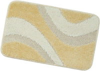 Tappeto Bagno 50x80 cm Scendiletto Antiscivolo Shaggy 3D Moderno Assorbente Beige