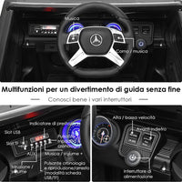 Mercedes Benz Macchina Elettrica per Bambini 12V, Veicolo Elettrico con Luci LED e Chiusura di Sicurezza, Macchina Cavalcabile per Bambini 3-8 Anni (Nero)