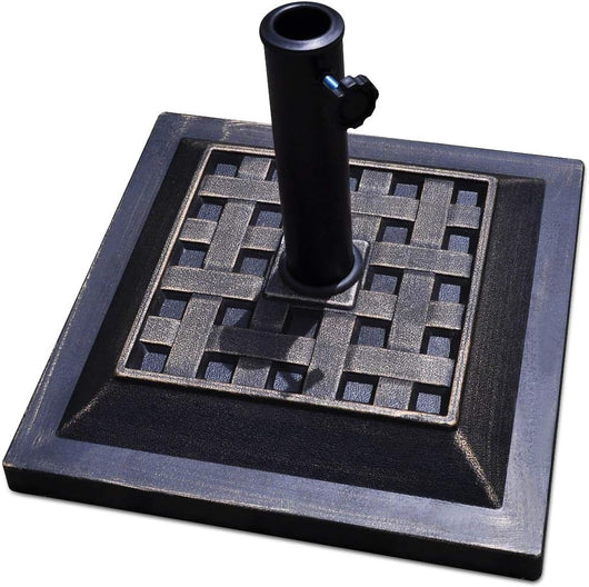 Base per Ombrellone, per Pali da 38-48mm, Base Ombrellone in Resina, 12KG, 44 x 44 x 33 cm, Nero