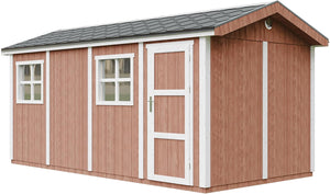 Casetta da giardino di qualit? premium 11,47 m² - H252x250x530 cm - Timbela M915C-REDWOOD RED