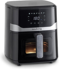 Innoliving Friggitrice ad Aria 5 Litri INN-890 con Pannello Digitale Touch, 7 Programmi Preimpostati, Finestra di Controllo e Luce Interna