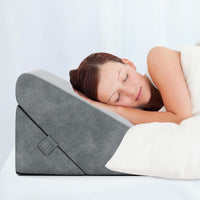 Cuscino a Cuneo per Letto, Cuscino da Lettura Relax e Multiuso, per Gambe Schiena e Ginocchio, con Fodera Lavabile, 55 x 52 x 33 cm