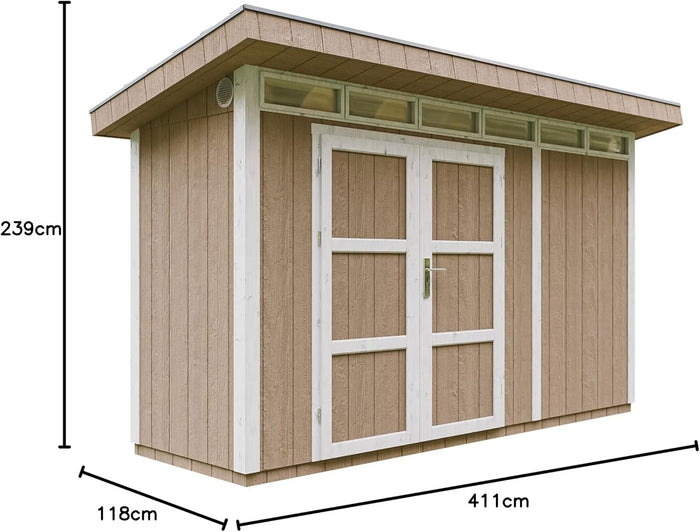 Casetta da Giardino di QUALIT? PREMIUM 4,3m?²-L161xW411cm - TIMBELA M902A