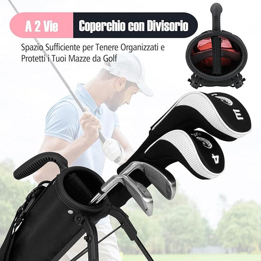 Borsa da Golf Leggera con Supporto, per Campo Pratica, Par 3 e Campi Esecutivi, Borsa da Golf con Tracolla Regolabile, Tasca e Portabottiglie per Donne e Uomini
