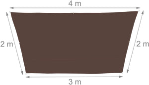 Vela ombreggiante a trapezio 3 x 4 x 2 m marrone 13_0002936
