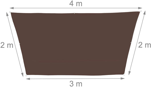 Vela ombreggiante a trapezio 3 x 4 x 2 m marrone 13_0002936