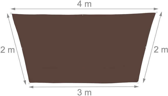 Vela ombreggiante a trapezio 3 x 4 x 2 m marrone 13_0002936