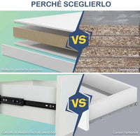 Scrivania per Computer con 4 Cassetti, Scrivania Porta PC in Legno con Ampio Piano, Scrivania Moderna e Semplice per Casa, Ufficio e Studio, Portata 95 kg, 110 x 60 x 76 cm, Bianco