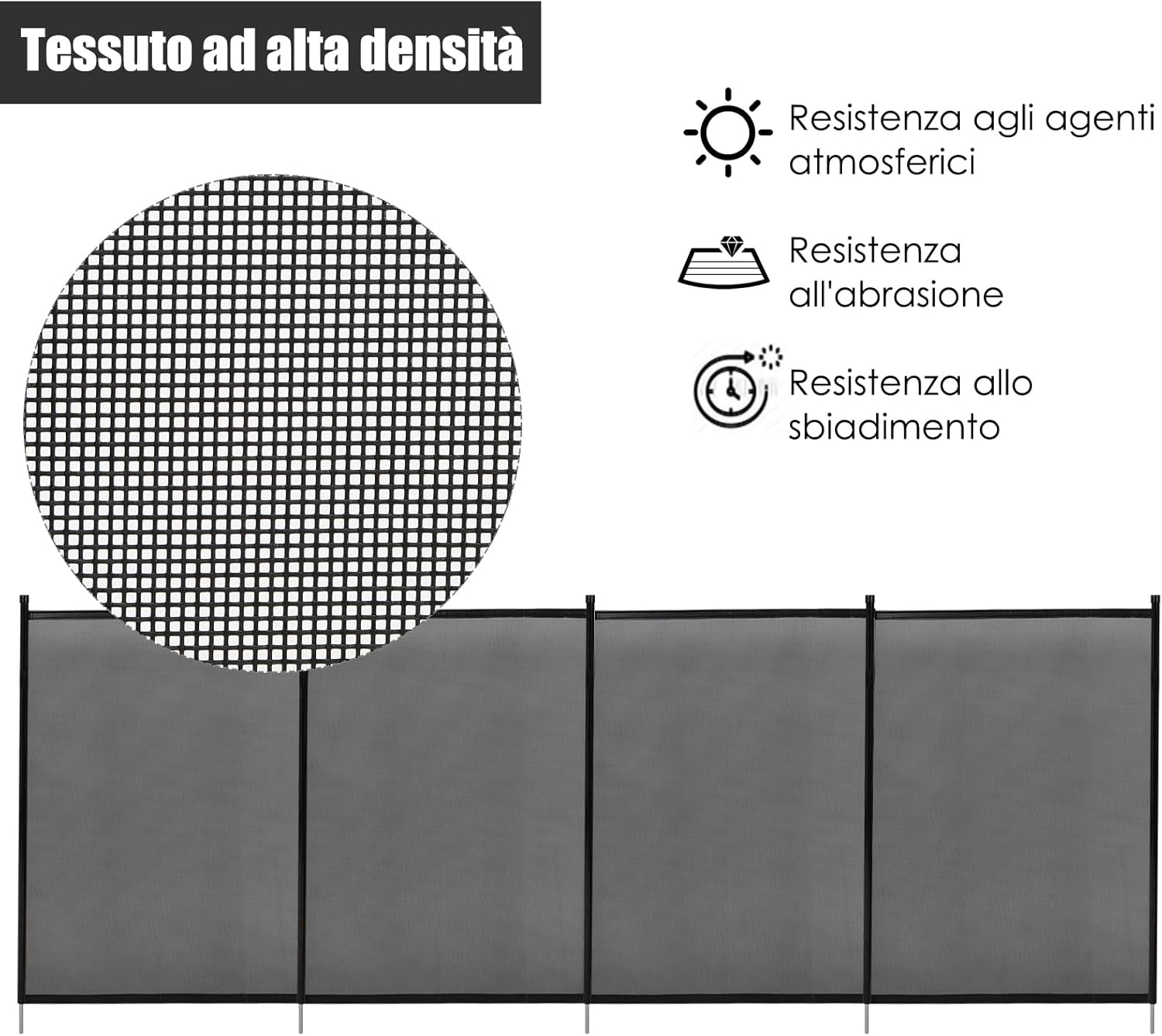 Recinzione di Protezione per Piscina, Barriera Protettiva, Cancelletto di Sicurezza per Piscina, 360 x 125 cm