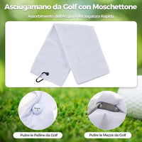 Set Completo da Golf, Tee da Golf, Asciugamano, Cintura da Golf, Cappello da Golf, Attrezzo per Divot, Segnapallina & Borsa Portaoggetti, Scatola Regalo Golf per Uomo e Donna
