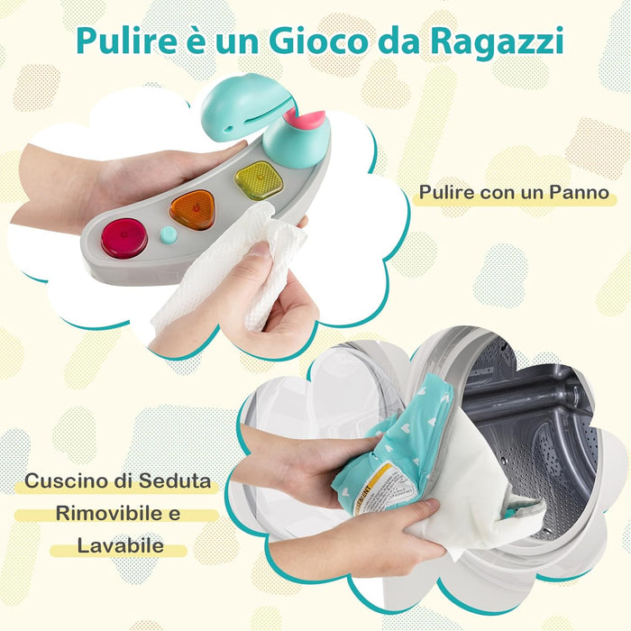 Jumperoo per Bambini, Centro attività Saltella con Altezza Regolabile, Gioco Saltellante con Sedile Girevole a 360°, Saltarello per Neonati con Luci e Suoni per Bambini 6+ Mesi (Blu)