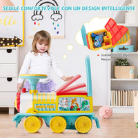 Trenino Elettrico per Bambini, Treno Giocattolo con 16 Pezzi di Binari, con Luci e Suoni, Scatola di Stoccaggio, Regalo per Bambini Anni 3+, Blu