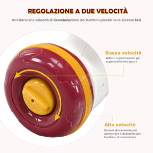 3 in 1 Primi Passi Cavalcabile Spingibile, Giocattolo Educativo con Musica e Luci, con 4 Ruote Antiscivolo, Ideale per Bambini 6-36 Mesi (Rosa)