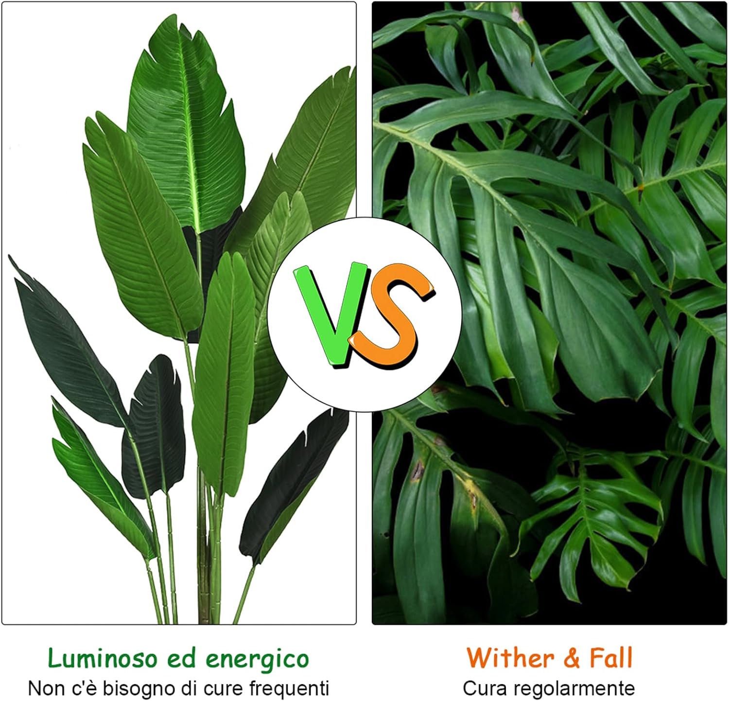 Pianta Finta da Interno da 160 cm, Palma Tropicale Artificiale in Vaso con Tronco Resistente e Foglie Realistiche, Pianta Artificiale da Interno ed Esterno