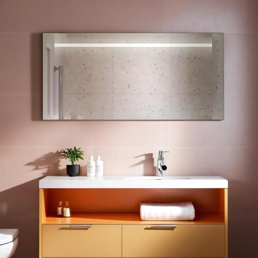 Specchio Bagno LED ATENA 120x60 cm, Specchiera bagno Grande Retroilluminato 4000K, Design Moderno, da parete Senza cornice