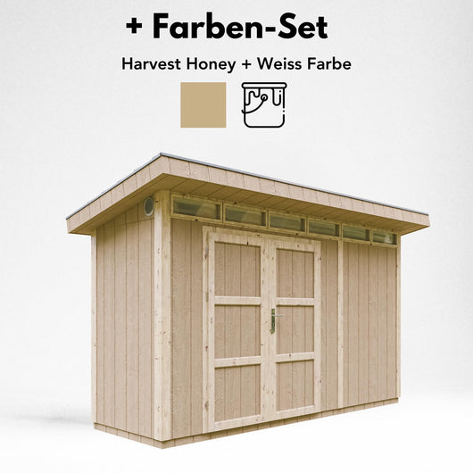 Casetta da Giardino di QUALIT? PREMIUM 4,3m?²-L161xW411cm - TIMBELA M902A-HARVEST HONEY