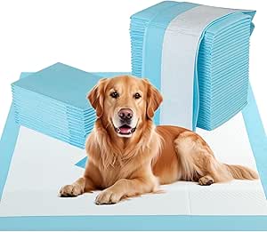 Tappetini Assorbenti per Cani, Tappetini da Interno ed Esterno per Animali Domestici a 6 Strati a Prova di Perdite, Asciugatura Rapida, Monouso per Urine, per Cagnolini (90 x 90 cm)