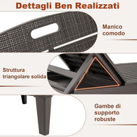 Set di 2 Sedie a Sdraio, Lettino Prendisole da Esterno in PP con Schienali Regolabili in 4 Posizioni, Sedia Reclinabile per Patio, Piscina, Terrazza, Portata 160 kg (Marrone)