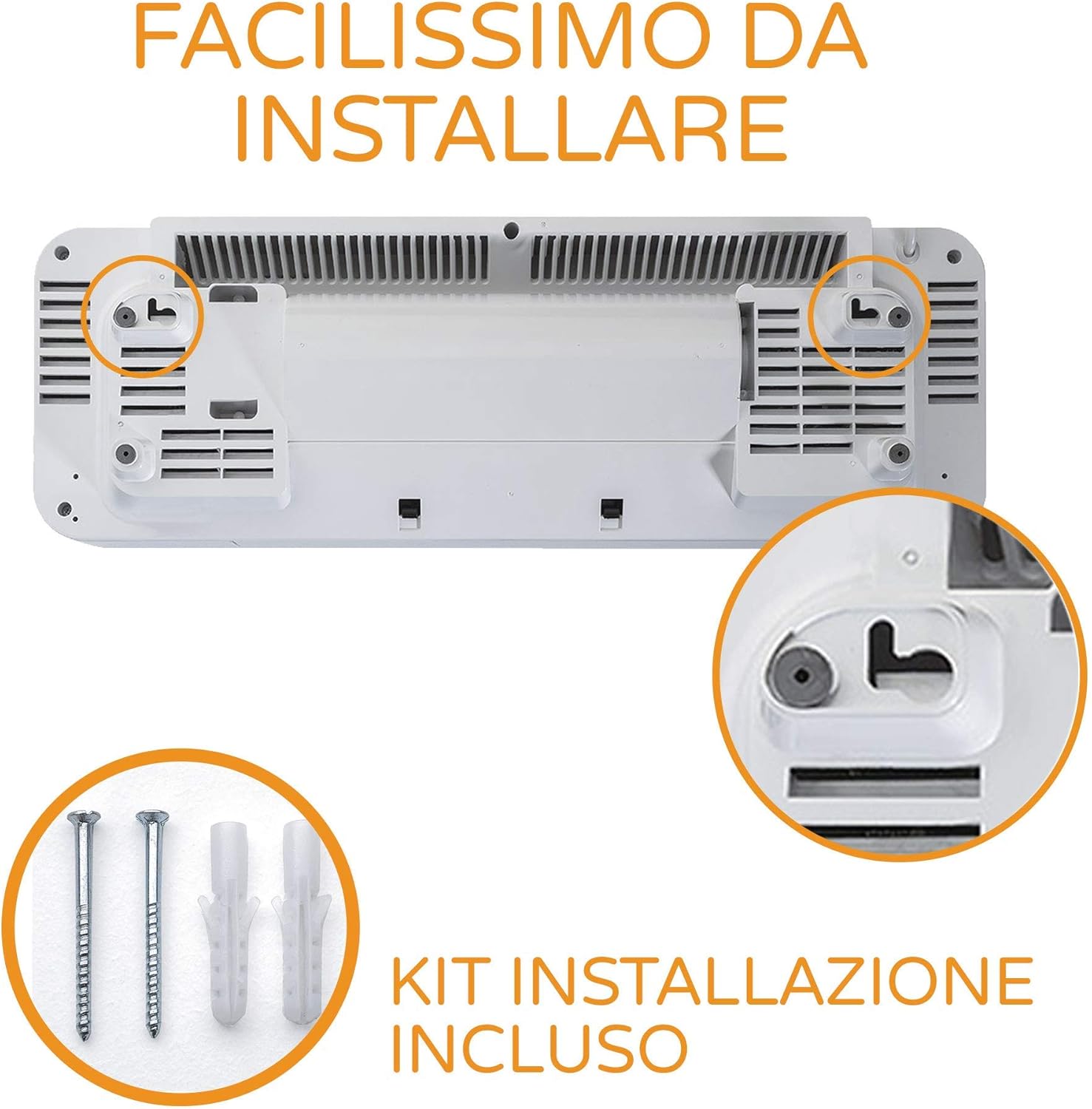 Bimar AMA05 Termoventilatore da Bagno Ceramico - Termoventilatore Basso Consumo - Scaldabagno Elettrico 2000W
